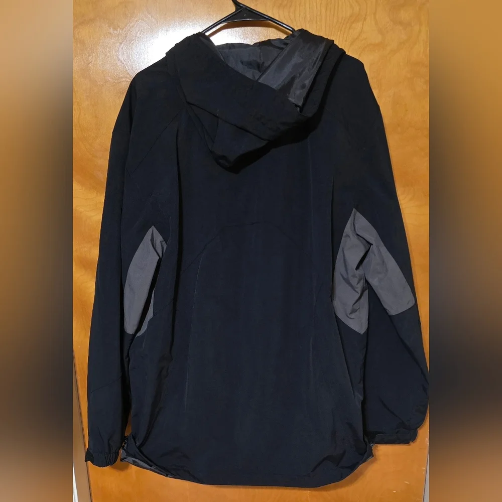 Men's XL Port Authority Cascade Waterproof Hooded Jacket Raincoat Parka Black - Picture 6 of 16